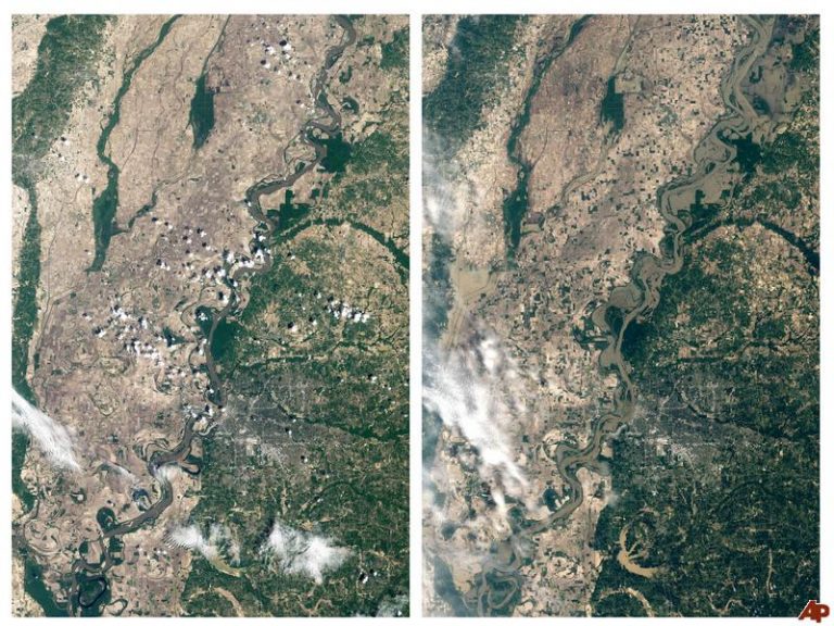 L’alluvione del Mississippi vista dal satellite