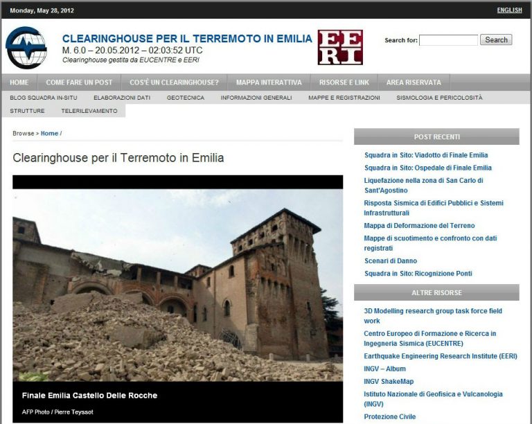Terremoto in Emilia, tutti i dati sono online