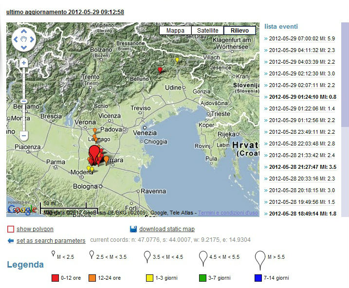 Ancora terremoto in Emilia: i primi dati