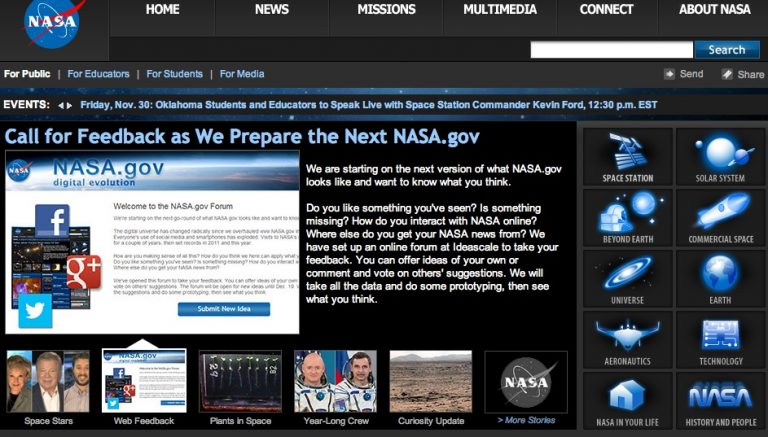 Il sito della Nasa fatelo voi