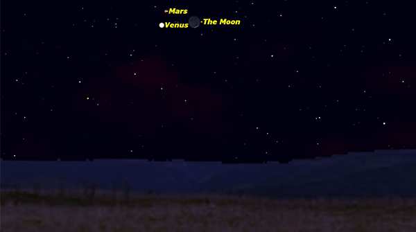 Astronomia: stanotte l’incontro tra Luna, Venere e Marte