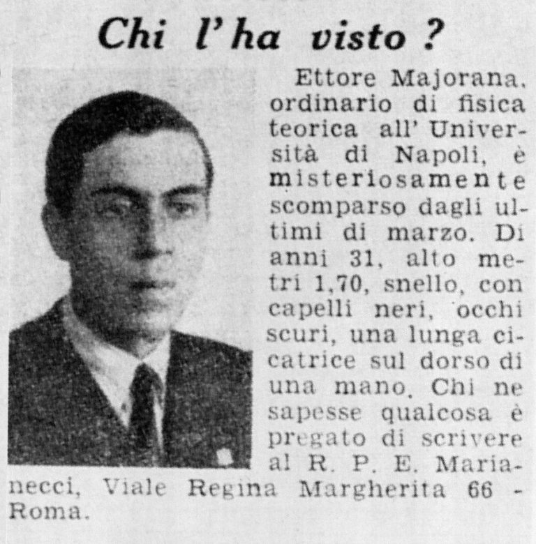 scomparsa ettore majorana