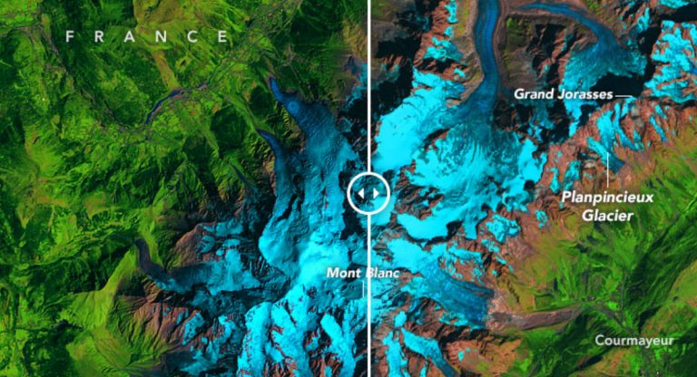 Ghiacciaio Planpincieux, le foto che mostrano come è cambiato in trenta anni